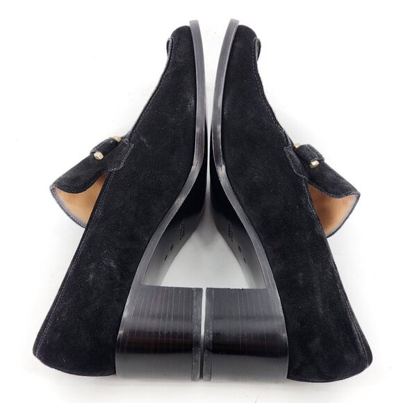 GUCCI Black Square Toe Suede Loafer Pumps - Picture 6 of 10